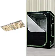 [GREEN FINGERS] Grow Tent 150 x 150 x 200cm Hydroponics Growing System Indoor Greenhouse Hydroponic Indoor Plant Kits,with 2200W LED Grow Light Full Spectrum Plant Vegetable Flower Lamp