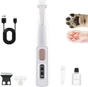 Cat Nail Trimmer Ultra-Quiet Gentle Clippers with LED Light for Paws Ears Face Rump Safe Pet Grooming Tool (White)