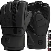 RDX MMA Gloves Grappling Sparring, Pre-Curved Martial Arts Mitts, Ventilated Palm, Maya Hide Leather Kara Cage Fighting Gloves, Combat Sports Training, Muay Thai, Punching Bag and Kickboxing