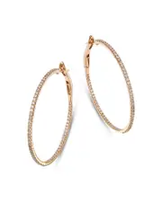 Bloomingdale's Fine Collection Diamond Inside Out Large Hoop Earrings in 14K Yellow Gold, 3.0 tcw