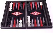 Manopoulos Luxury Black Oak Argento 19-inch Backgammon Set