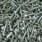 1,000 #12 X 1" Slotted Indented Hex Washer Head Sheet Metal Screw Zinc Plated