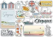 Skegness Sticker Set, A5 Sheet, Vinyl Stickers for Luggage or Laptop, England 79088