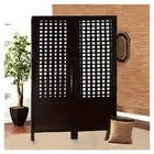 Mesh design Wooden Folding screen 2 panel room divider screen
