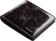 [VULKIT] Bifold Wallet Genuine Leather for Men Slim Minimalist Front Pocket RFID Blocking Card Wallet Brown