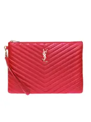 Saint Laurent Monogram Tablet Pouch in Matelasse Leather