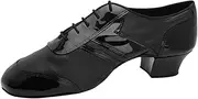 [Rummos] Elite Michael 001/035 Men's Latin Dance Shoes - Leather/Patent Black - Medium (Normal) - 4.5 cm Latin Heel - Made in Portugal