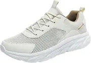 [Generic] Mens Go Walk 5 Qualify Sneaker Men Sports Shoes Fashionable and Simple Solid Color New Pattern Summer Mesh Breathable and Comfortable Lace Up Shoes Men's 574v2 Sneaker