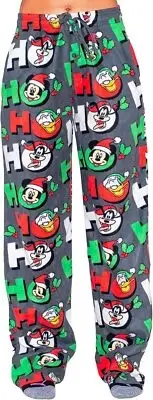 Mickey Goofy Donald Duck Santa Ho Ho Ho Lounge Pants Christmas Cosplay Sleepwear