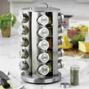 Kamenstein, 20 Jar Revolving Spinning Stainless Steel Spice Rack | Free Refills