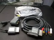 LOT 4 Genuine Microsoft Xbox 360 Component HD AV Cable and Audio Adapter Cables