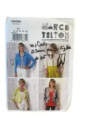Vogue Sewing Pattern V9190 Coat Jacket Shrug Misses Size 8-16