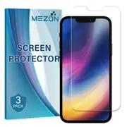 [3 Pack] Apple iPhone 13 Pro Max (6.7") Ultra Clear Screen Protector Film by MEZON – Case Friendly, Shock Absorption (iPhone 13 Pro Max, Clear)