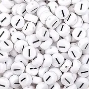 Ludthaw 100Pcs Number Beads 1 4X7mm Acrylic White Round Number Beads for Jewelry Making Bracelets Necklaces Making(Single Number 1-100PCS)
