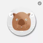 Wombat Face Animal | 4'' X 4'' Round Decorative Magnet