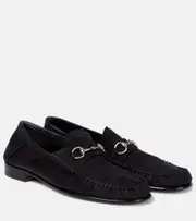 [Gucci] Gucci Gigi Horsebit suede loafers AU 7.5 black
