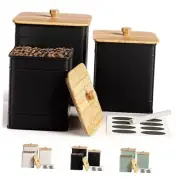 Kitchen Canisters for Countertop Set of 3 with Customizable Chalkboard Labels