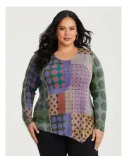 [Taking Shape] Bamboo Cosy Multi Spot Top in Print
