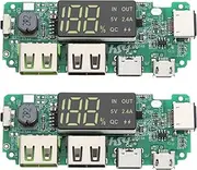 2Pcs 18650 Lithium Battery Charger 5V 2.4A Dual USB Circuit Board Digital LCD Display Module with Overcharge Overdischarge Short Circuit Protection