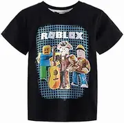 [HERSE] Kids Boys/Girls T-Shirt Roblox Band (4, Black)