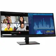 Lenovo ThinkVision P34w-20 34" Class Webcam UW-QHD Curved Screen LED Monitor - 21:9 - Raven Black - 34.1" Viewable - In-plane Switching (IPS) - WLED