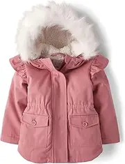 [The Children's Place] Baby Girls' and Toddler Heavy-Weight Winter Parka Jacket, Water-resitant, Sherpa Lined, Faux Fur Hood