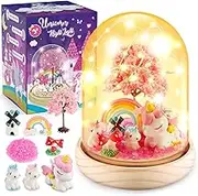 Toys for 3-12 Year Old Girl Gifts, Vingtank Unicorn Toys for Girls Unicorn Terrarium Kit for Girl Toy Age 3 4 5 6 7 8 Night Light Toddler Girl Kids Craft Birthday Present for 4-6-8 Gifts