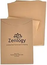 Zenlogy 12x16 (500 Pcs) Unbleached Parchment Paper Baking Sheets - Exact Fit for Your Half Sheet Pans - Perforated Box for Easy Storage - Non Toxic - Greaseproof