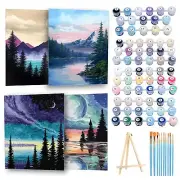 4 Pack Paint by Number for Adults Framed Canvas DIY Arts and Crafts for Adult...