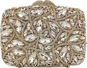 [HUANG ZHUANG] Colorful Crystal Clutch Box Handbag Women Sparkling Evening Bags for Wedding Party Prom Purse