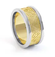 10K Gold Irish Handcrafted Celtic Trinity Knot Wedding Anniversary Ring 9mm