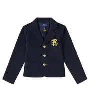[Polo Ralph Lauren Kids] Polo Ralph Lauren Kids Logo embroidered cotton-blend jacquard blazer Y 10-11 blue