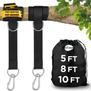 [New 2024] Tree Swing Straps Hanging Kit (Set of 2) – 10 Ft – Heavy-Duty Campin