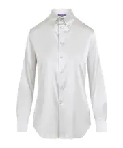 Ralph Lauren Button-Down Long-Sleeved Satin Shirt S,M White