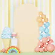 5ft Wedding Arch Cover Balloon Panel Backdrop - Beige Stretchy Spandex Fitted...
