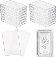 FINGERINSPIRE 18 Pcs Silver Bar Case 2.2x1.4 inch Acrylic Silver Bar Holder Clear Storage Container Compatible Silver Bar Box for 1oz Silver Bar 1 Troy Ounce Bar Collection of Coins