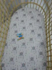 Bassinet Fitted Sheet Tribal Bunnies 100% Cotton Handmade FITS STANDARD BASSINET