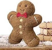 Gingerbread Man Cushion, Christmas Gingerbread Man Pillow, Man Plush Soft Throw Pillows, Plush Gingerbread Pillows Stuffed Christmas Gingerbread Man Pillow for Home Decor
