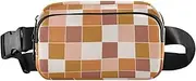 [Amooorous] Colorful Irregular Checkerboard Trendy Waist Bag Fanny Pack for Women Men Waterproof Sling Bag Travel Essential with Adjustable Strap for Shopping Sports Work, Colorful Irregular Checkerboard, 1 size