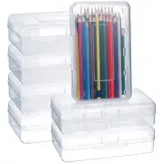 PENCIL CASE Storage Organizer Box Clear 12 Pack LEELOSP