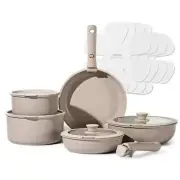15pcs Pots and Pans Set Nonstick Cookware Set Detachable Handle Induction