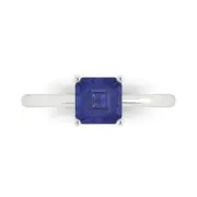 1.0Ct Asscher Cut Tanzanite VVS1 Solid Gold Solitaire Engagement Promise Ring
