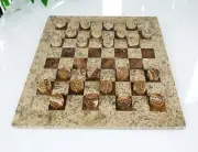 Marble Checkers set, 15 Inch chess board, stone checkers pieces, handmade, New