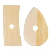 2pcs Pottery Ribs 10.3cm 12.7cm Wooden Clay Ceramic Sculpting Tool