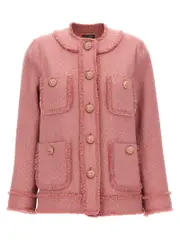 [Dolce & Gabbana] Dolce & Gabbana-Tweed Blazer Blazer And Suits Rosa-Donna 42IT Pink