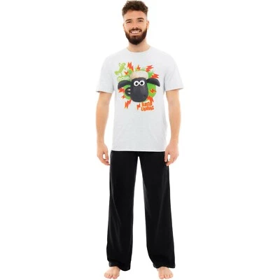 Shaun The Sheep Pyjamas Adults Mens S-2XL Pyjama Set Loungewear PJs PJ T-Shirt