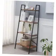 Ladder Shelf, 4-Tier Bookshelf, Storage Rack Shelf for Office, Hazelnut Brown