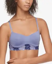 Calvin Klein Sz S Perfectly Fit Flex Poppy Floral Lightly Lined Bralette QF6638
