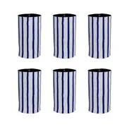 6x Good Vibes Can Cooler Stubby Holder Skinny 6.5x12cm Mediterranean Indigo