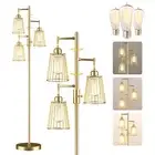 COFF Industrial Floor Lamp, 3 x 1200LM Edison LED Bulbs Included, Bright 3-Li